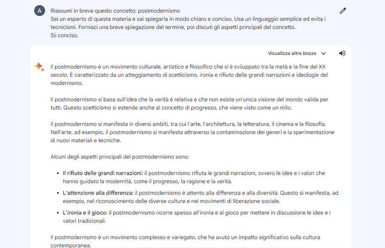 2. Riassumere ed elaborare concetti complessi con Google Bard