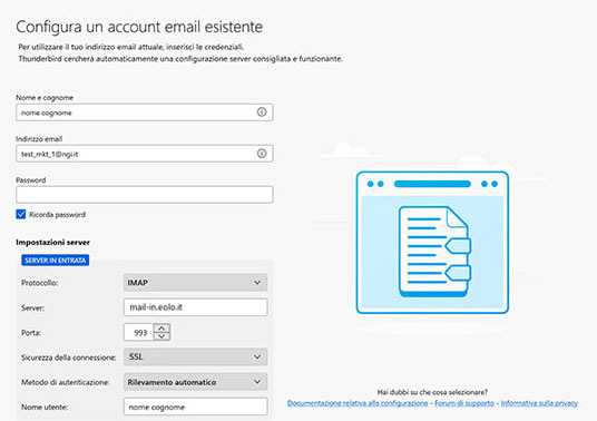 Thunderbird - Configurazione 1