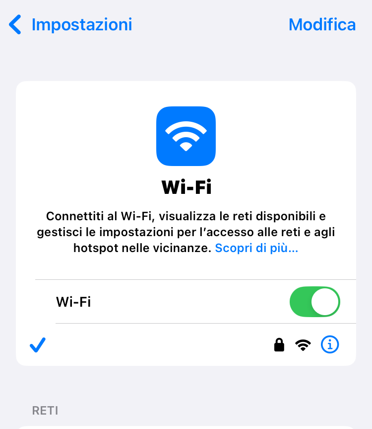 configurazioni DNS Iphone